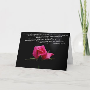 Bröllop önskar kärlek för rosa rosCorinthianversen Kort