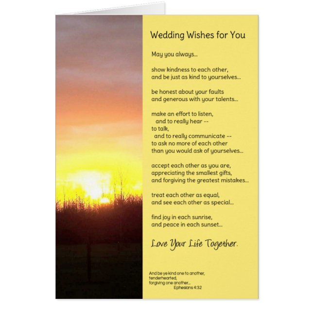 Bröllop Önskemål för dig Hälsningskort (Framsidan)