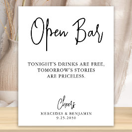 Bröllop Open Pub Modern Calligraphy Personlig Poster
