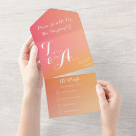 Bröllop Orange Peach Ombre Elegant