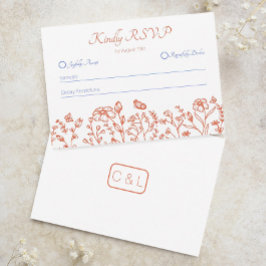 Bröllop Orange Verona Sunset RSVP-svarskort OSA Kort