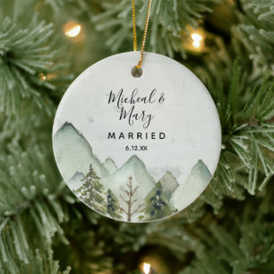 Bröllop: Ornament Gift Mountain Gräs Träd