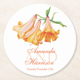 Bröllop-ört, vattenfärgskonst pappra underlägg papper rund