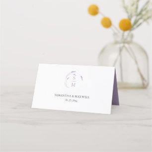 Bröllop ortskort Monogram Lavender Placeringskort