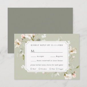 Bröllop OSA av Blommigt för Sage White Elegant Kort