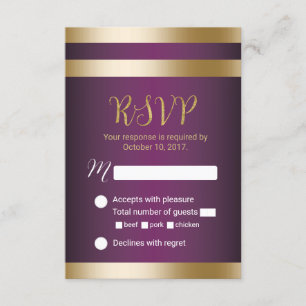 Bröllop OSA av Elegant av Rand Lila Kort