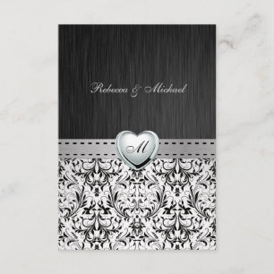 Bröllop OSA av elegant Damask Monogram Kort