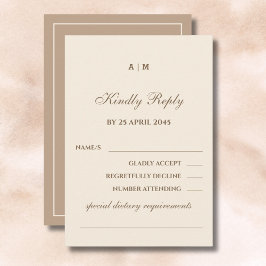 Bröllop OSA av elegant Monogram Cream Taupe