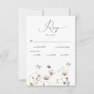 Bröllop OSA av elegant Wildblomskalligrafi Inbjudningar