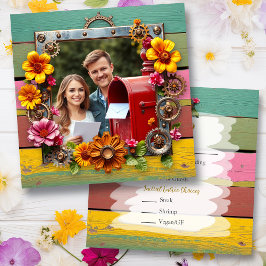 Bröllop OSA av färgad Steampunk-Personlig Spara Datumet