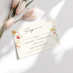 Bröllop OSA av färgstark WildblomCream Tilläggskort