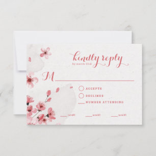 Bröllop OSA av Food Selection Cherry Blommar Card Kort