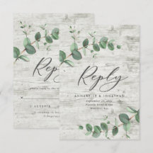 bröllop OSA av grönt eucalyptus foliage white wood