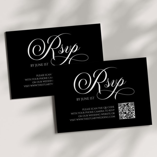 Bröllop OSA av klassiskt QR-kodkort för elegant (Skapare uppladdad)