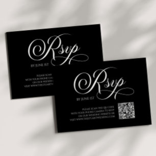 Bröllop OSA av klassiskt QR-kodkort för elegant Kort