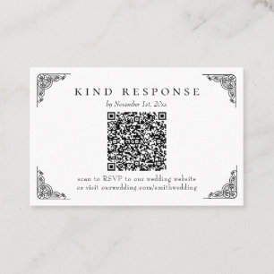 Bröllop OSA av klassiskt QR-kodkort för elegant Visitkort