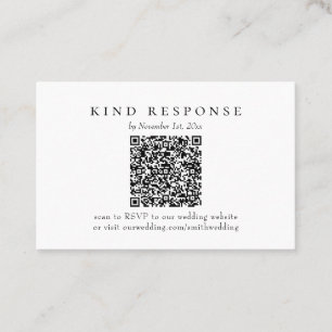 Bröllop OSA av klassiskt QR-kodkort för elegant Visitkort