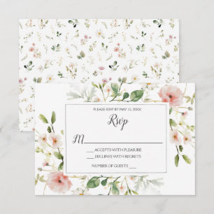 Bröllop OSA av mjuk Rosa Blommar Petals Blommigt Inbjudningar