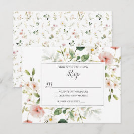 Bröllop OSA av mjuk Rosa Blommar Petals Blommigt Kort