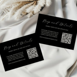 Bröllop OSA av QR-kod för elegant Black och Cream