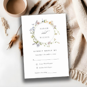 Bröllop OSA av utandning av Cute Rustic Meadow Blo Tilläggskort