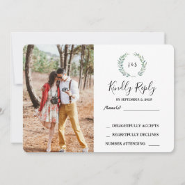 Bröllop OSA av vattenfärgen löv i monogram Inbjudningar