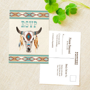 Bröllop OSA av western boho-stamranch Vykort