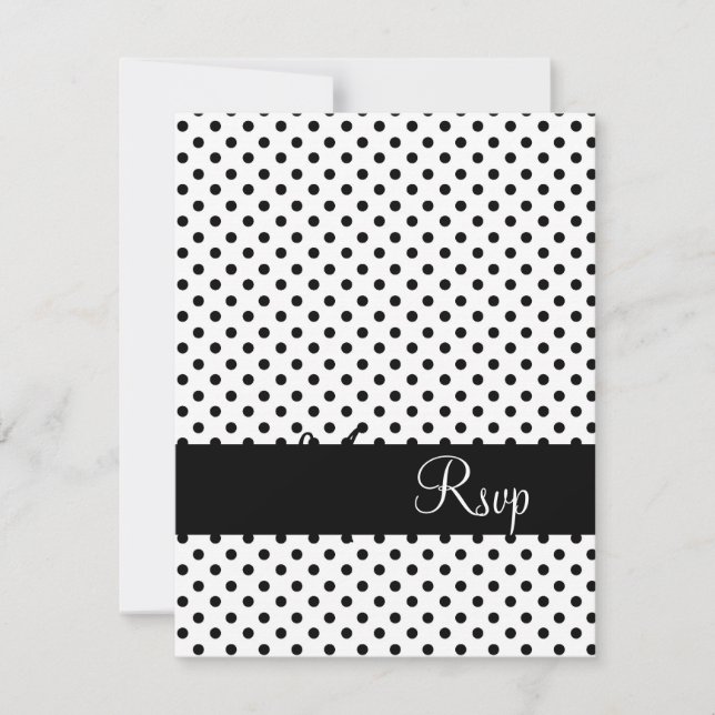Bröllop OSA Back Polka dots Monogram Namn Kort (Framsida)