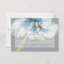 Bröllop OSA | Blå vattenfärg Hibiscus Flower Kort