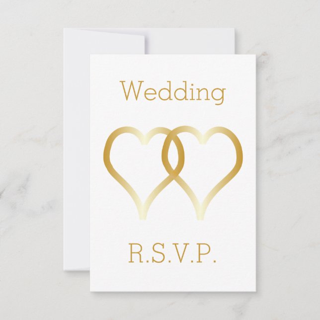 Bröllop OSA Card Guld Hearts (Framsida)
