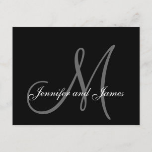 Bröllop OSA Card med Monogram och Namn Kort