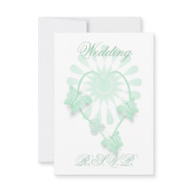 Bröllop OSA Card Peppermint Butterflies Heart