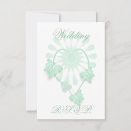 Bröllop OSA Card Peppermint Butterflies Heart Kort