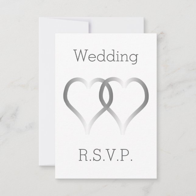 Bröllop OSA Card Silver Hearts (Framsida)