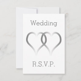 Bröllop OSA Card Silver Hearts Kort