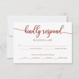 Bröllop OSA Card Terracotta Calligraphy Kort