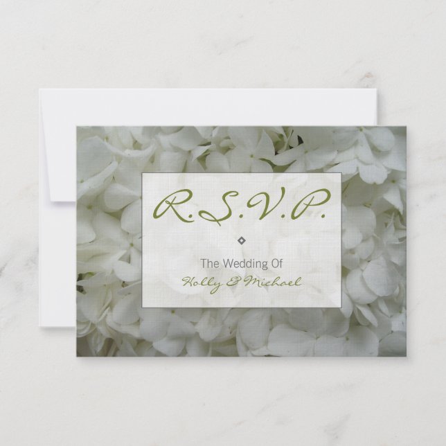 Bröllop OSA Card - vit Hydrangeas Kort (Framsida)