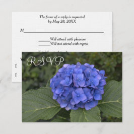 Bröllop OSA Cards Blue Hydrangea Blommigt Kort