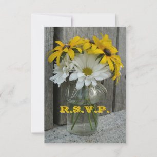 Bröllop OSA: Daisy, Black Eyed Susans, Barnwood OSA Kort