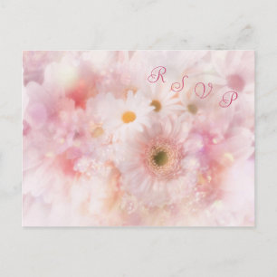 Bröllop. OSA. Daisy och Gerbera-vykort Inbjudan Vykort