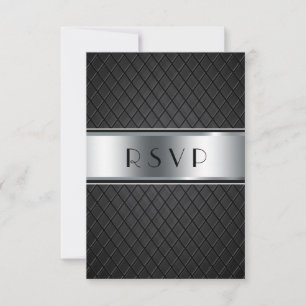 Bröllop OSA, Elegant Black och Silver OSA Kort
