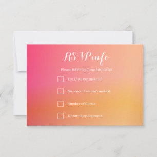 Bröllop OSA Elegant Orange Peach Ombre Kort
