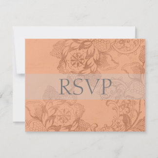 Bröllop OSA eller svarskort för vintage Blommigt Kort