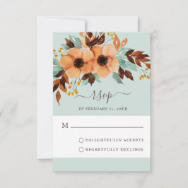 Bröllop OSA för Blommigt av för elegant Mint-Grön Rådkort