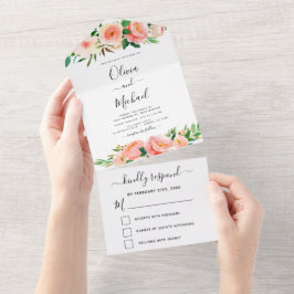 Bröllop OSA för Blommigt av korallpersikoblommor