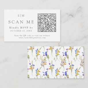 Bröllop OSA för Blommigt av Monogram QR-kod för we Tilläggskort
