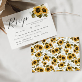 Bröllop OSA för Blommigt av solblommor Gult Kort
