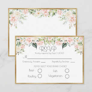 Bröllop OSA för Blommigt Guld i elegant Kort