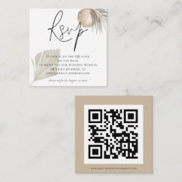 Bröllop OSA för Boho Pampas Grass QR-kod Tilläggskort