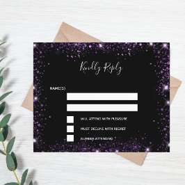 Bröllop OSA för budget för Black lila glitter eleg Flygblad